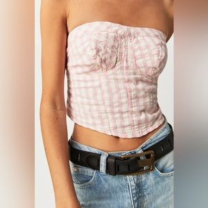 Free People Leilani Gingham Tube Top